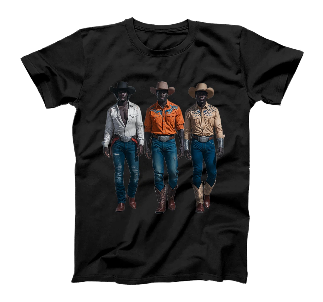 Black Cowboy Western Rodeo Melanin Black History Texas T-Shirt
