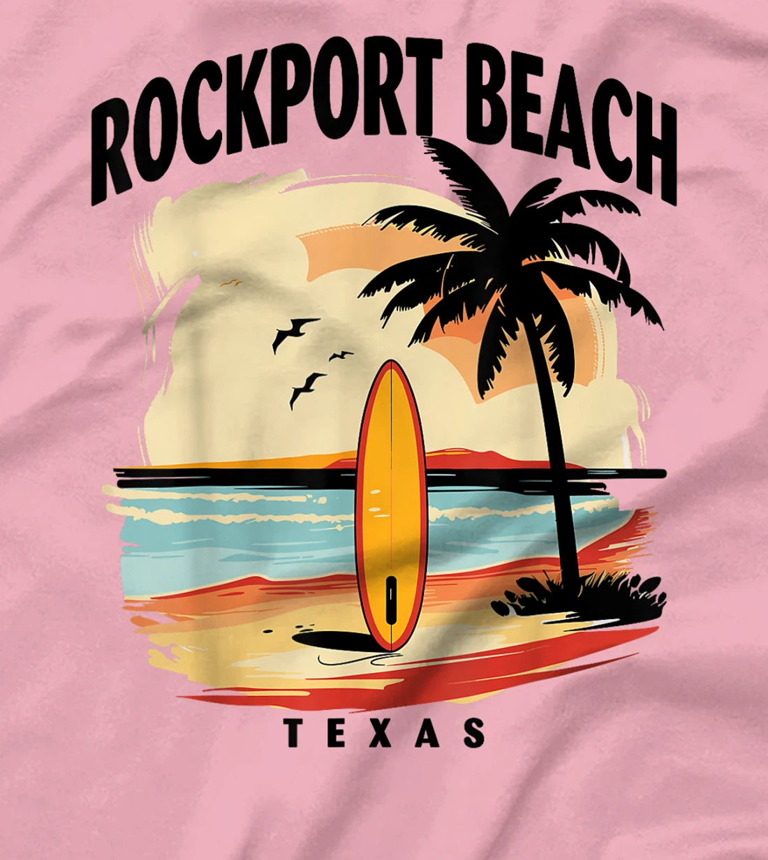 Rockport Beach Texas Surfboard Surfing Men Women T-Shirt