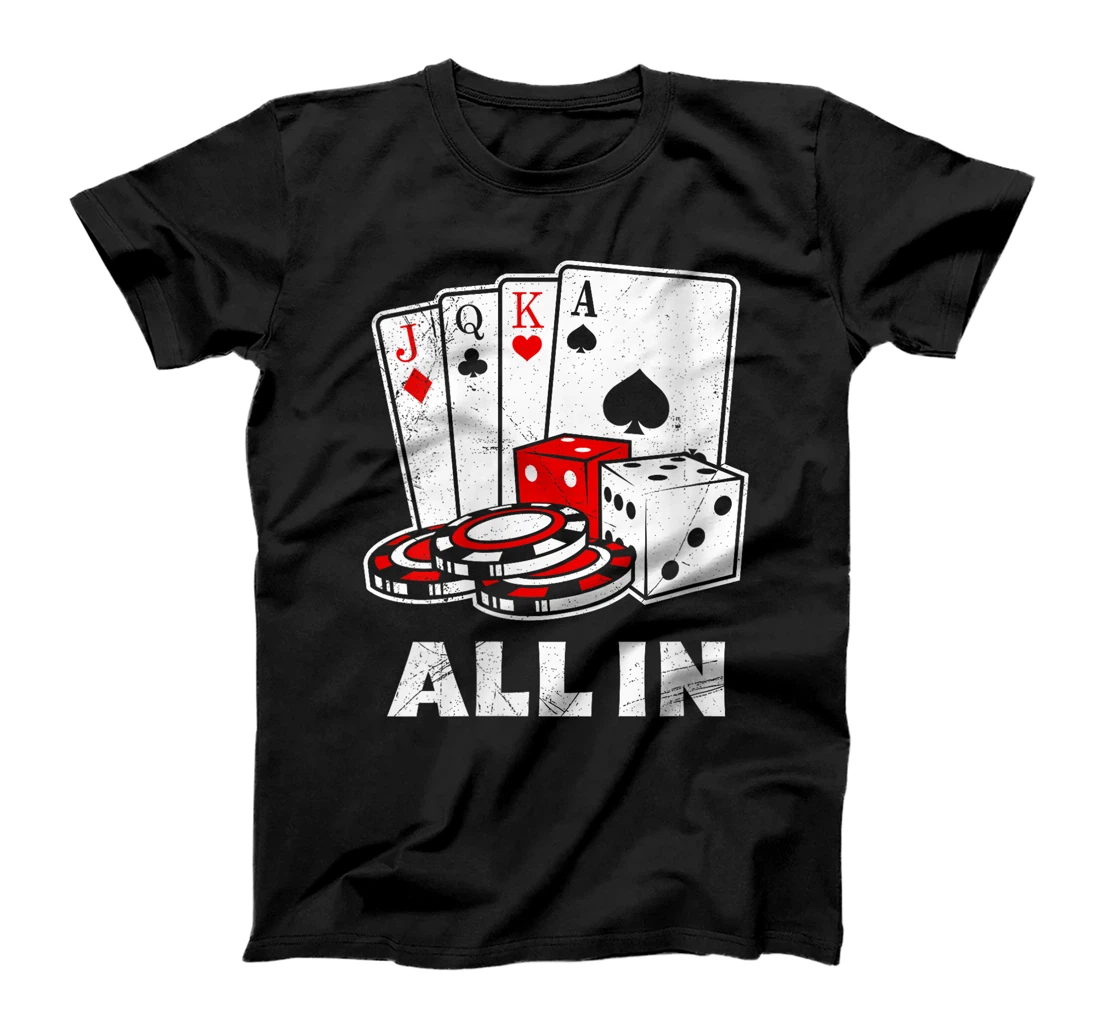 Womens Texas Holdem ALL Go IN Poker Players Poker Women T-Shirt