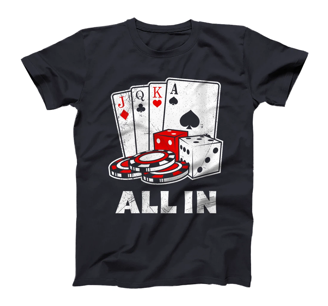 Womens Texas Holdem ALL Go IN Poker Players Poker Women T-Shirt