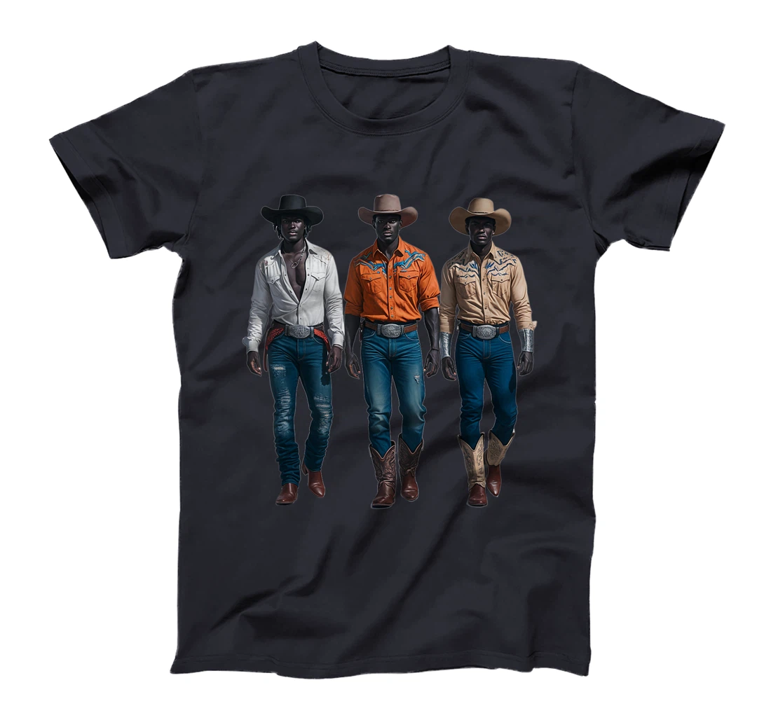 Black Cowboy Western Rodeo Melanin Black History Texas T-Shirt