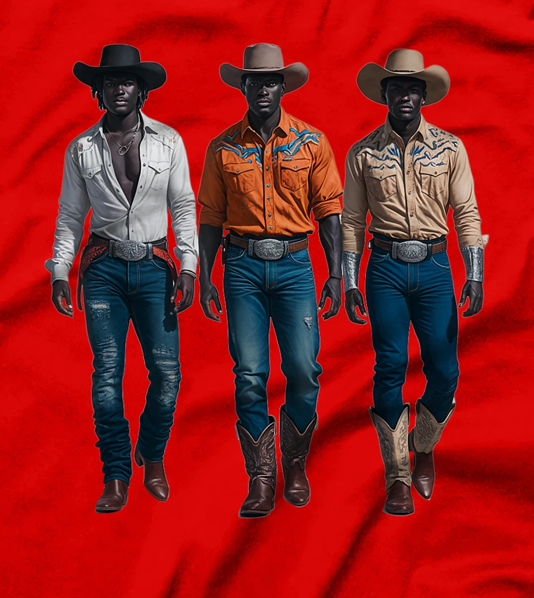 Black Cowboy Western Rodeo Melanin Black History Texas T-Shirt