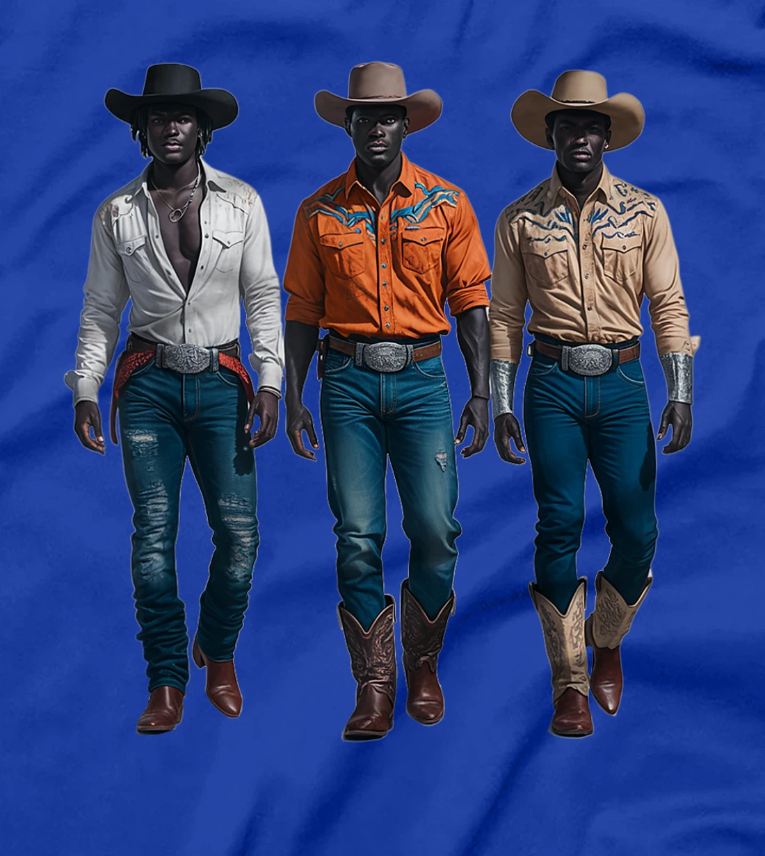 Black Cowboy Western Rodeo Melanin Black History Texas T-Shirt