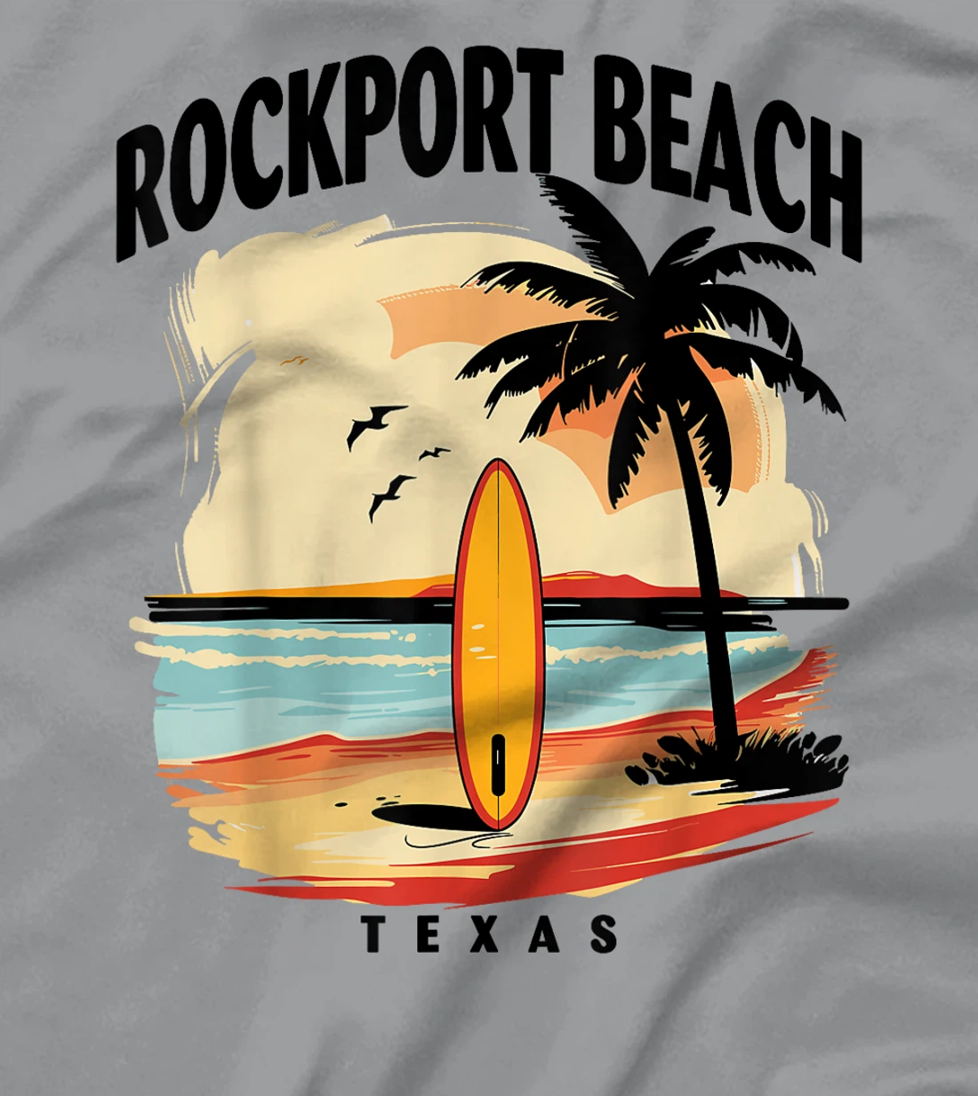 Rockport Beach Texas Surfboard Surfing Men Women T-Shirt