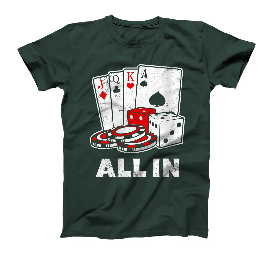 Womens Texas Holdem ALL Go IN Poker Players Poker Women T-Shirt