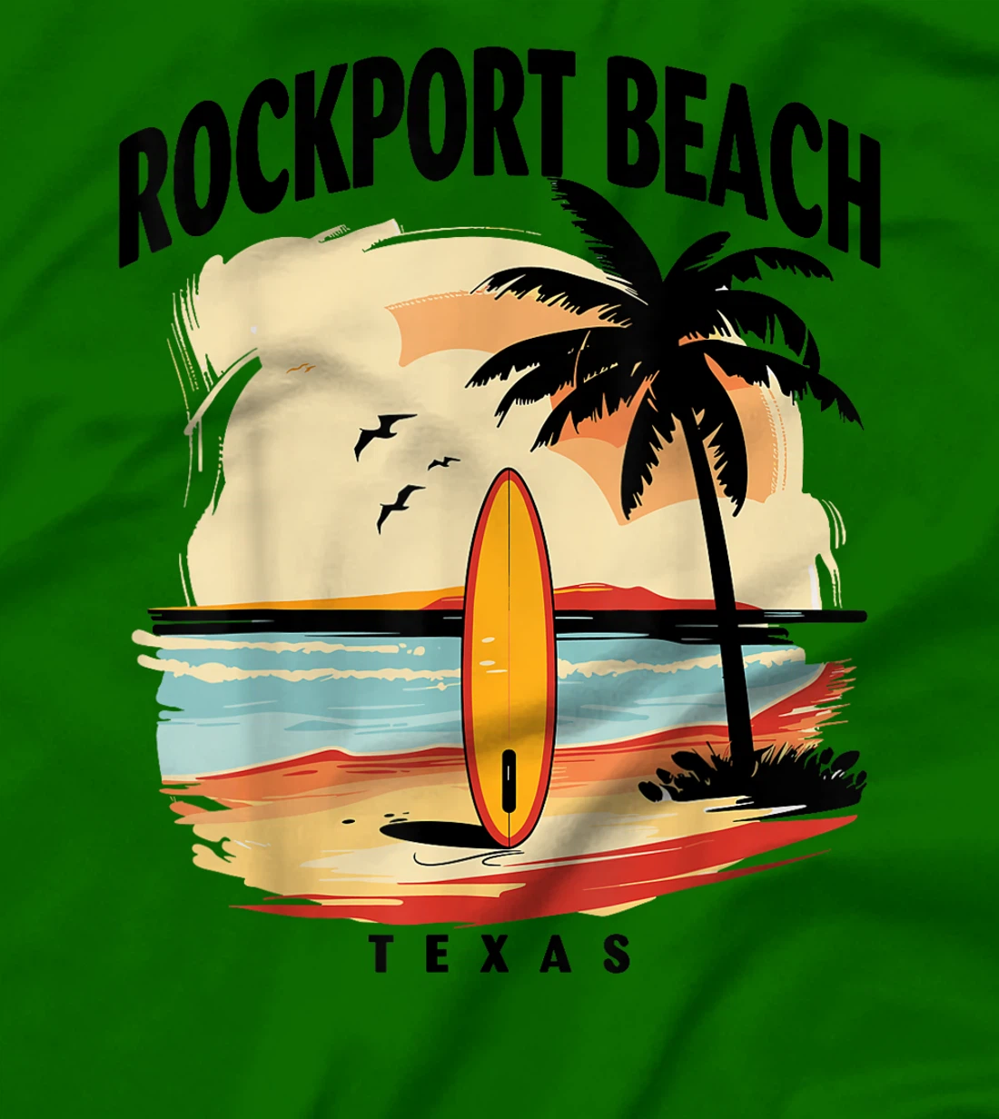 Rockport Beach Texas Surfboard Surfing Men Women T-Shirt