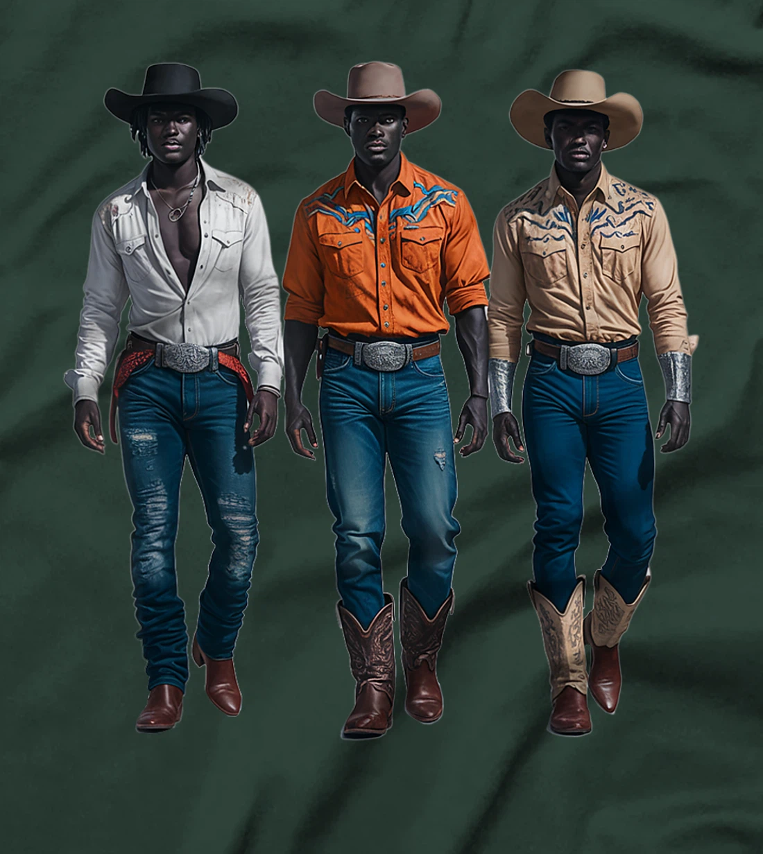 Black Cowboy Western Rodeo Melanin Black History Texas T-Shirt