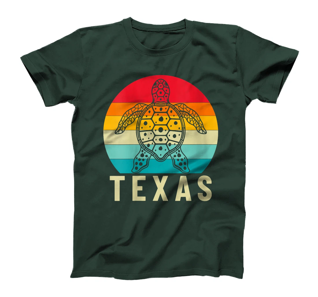 Womens Sea Turtle Vintage Sunset Beach Summer Texas T-Shirt