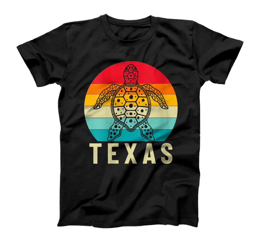 Womens Sea Turtle Vintage Sunset Beach Summer Texas T-Shirt
