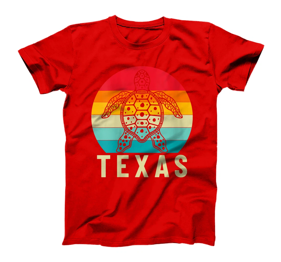 Womens Sea Turtle Vintage Sunset Beach Summer Texas T-Shirt
