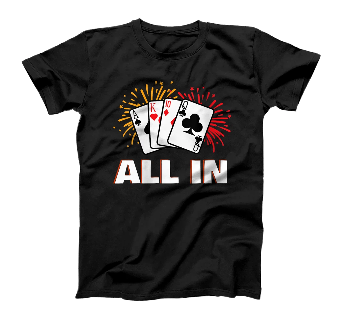 Womens Poker Tournament ALL GO IN Funny Poker Player Texas Holdem T-Shirt