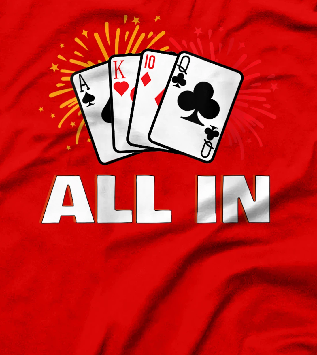 Womens Poker Tournament ALL GO IN Funny Poker Player Texas Holdem T-Shirt