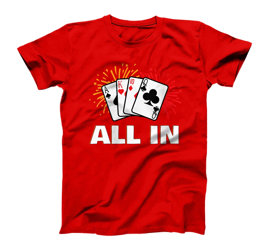 Womens Poker Tournament ALL GO IN Funny Poker Player Texas Holdem T-Shirt