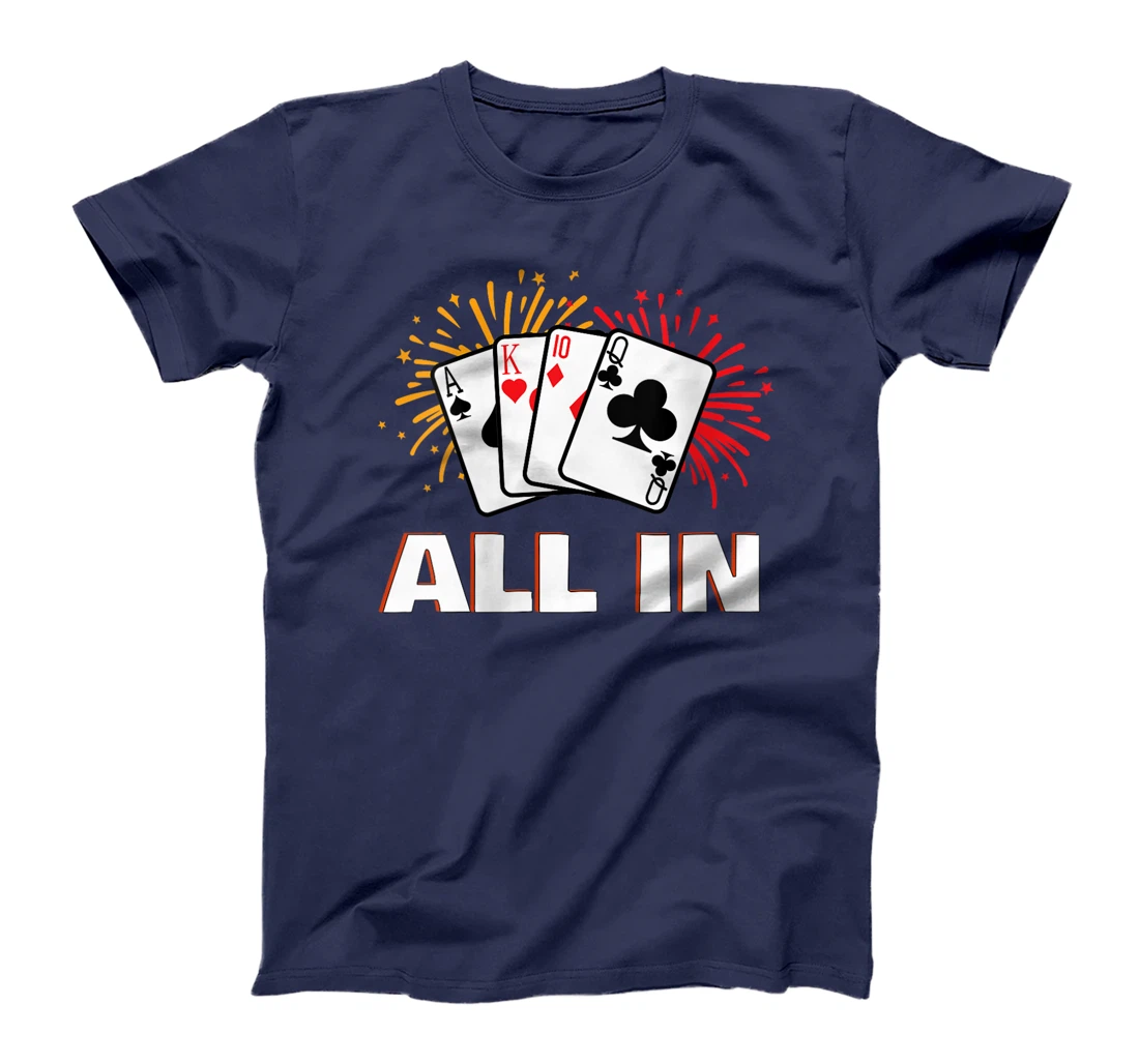 Womens Poker Tournament ALL GO IN Funny Poker Player Texas Holdem T-Shirt