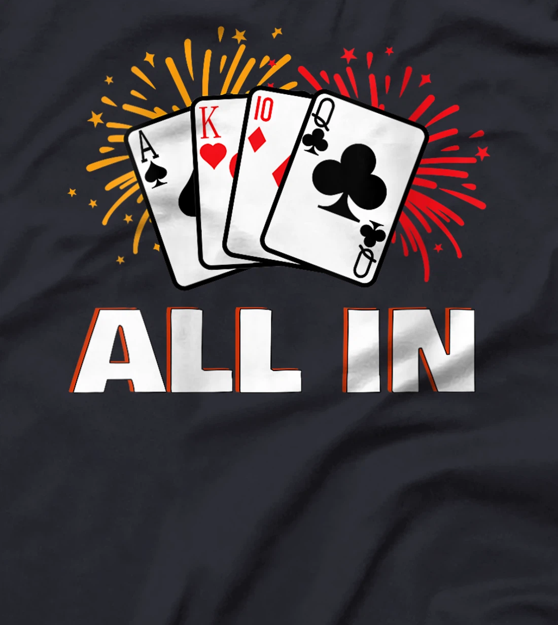 Womens Poker Tournament ALL GO IN Funny Poker Player Texas Holdem T-Shirt