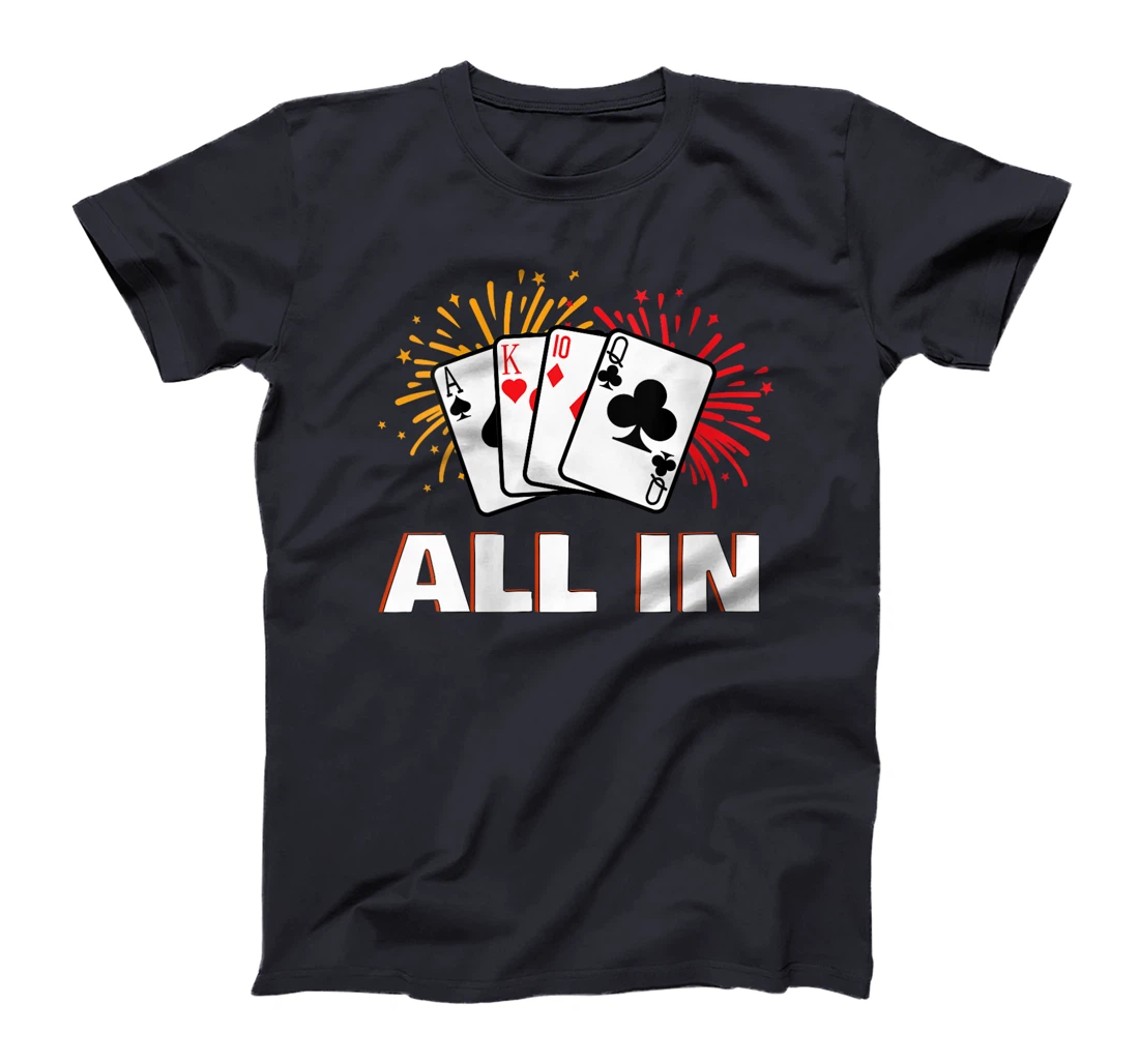 Womens Poker Tournament ALL GO IN Funny Poker Player Texas Holdem T-Shirt