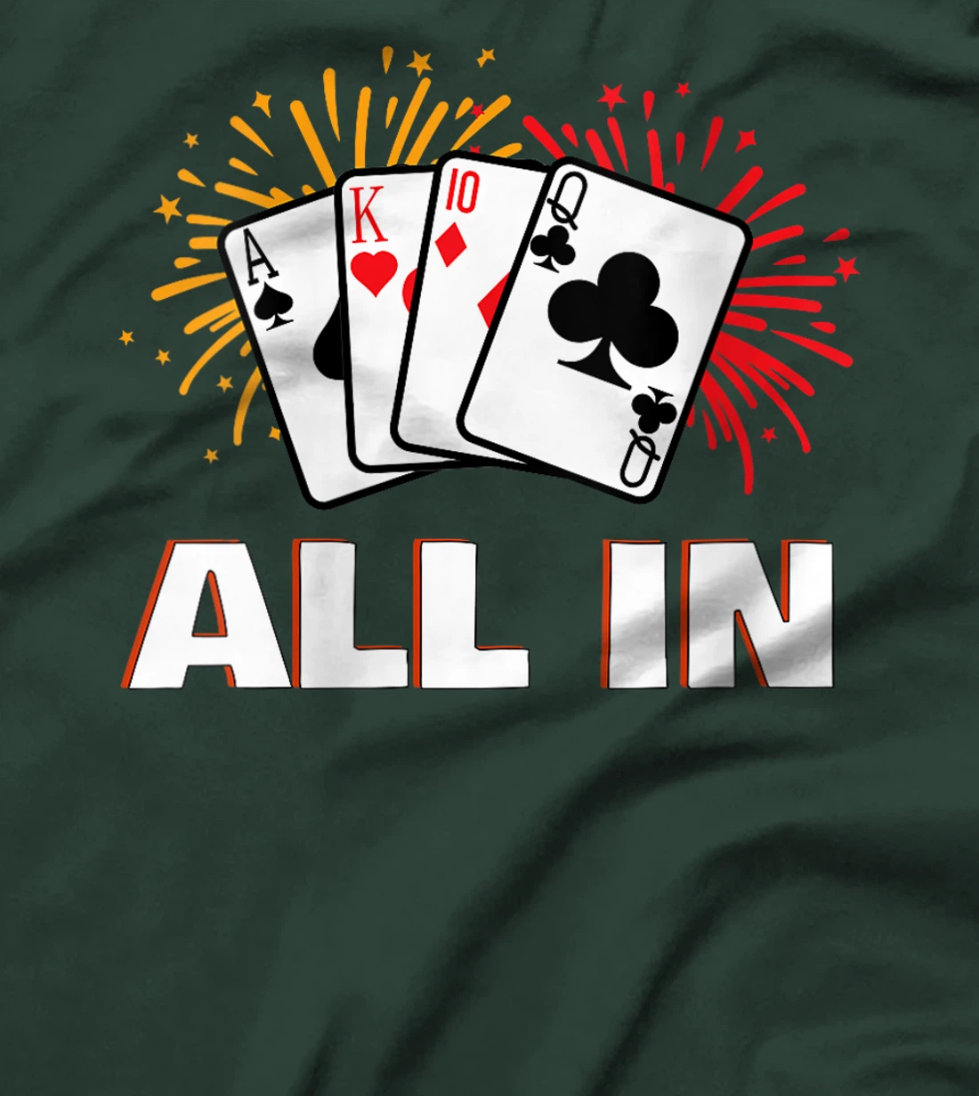 Womens Poker Tournament ALL GO IN Funny Poker Player Texas Holdem T-Shirt