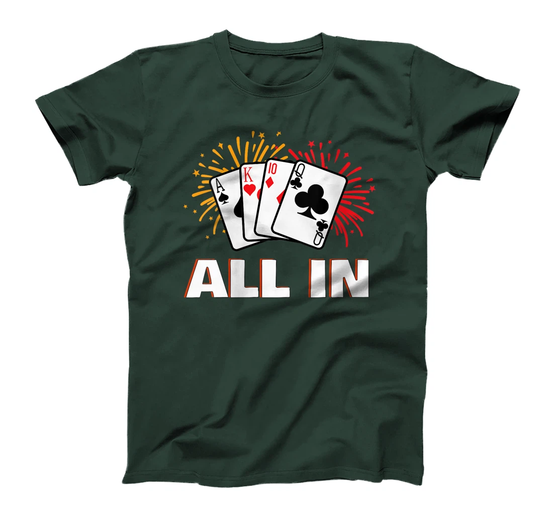 Womens Poker Tournament ALL GO IN Funny Poker Player Texas Holdem T-Shirt