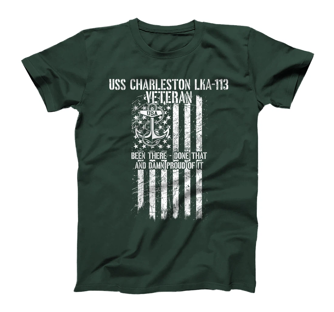 Womens USS Charleston LKA-113 Amphibious Cargo Ship Veteran T-Shirt
