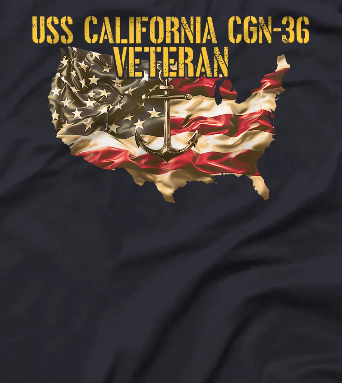 Vintage USS California CGN-36 Guided Missile Cruiser Veteran T-Shirt