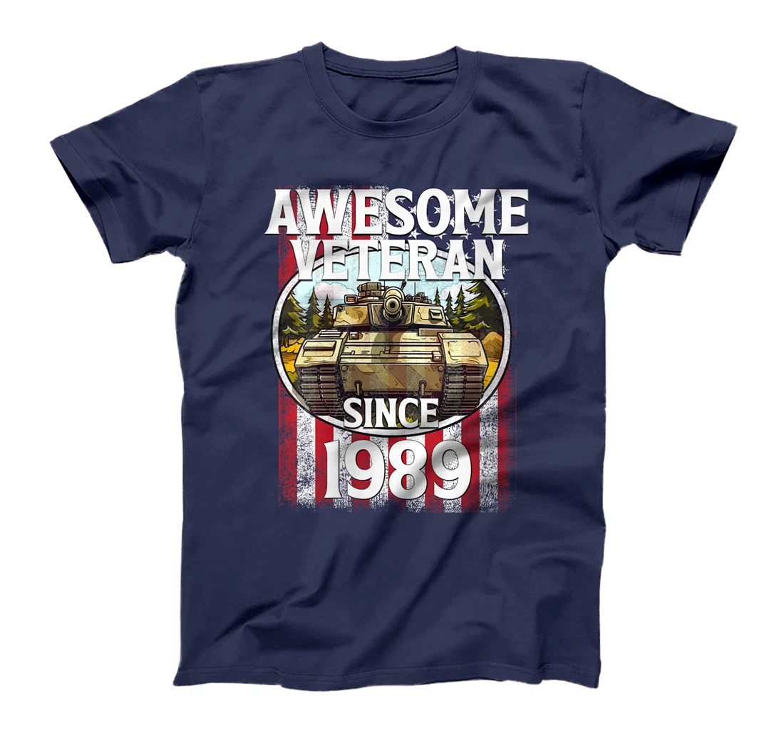 Womens Awesome Veteran Since 1989 Patriotic T-Shirt