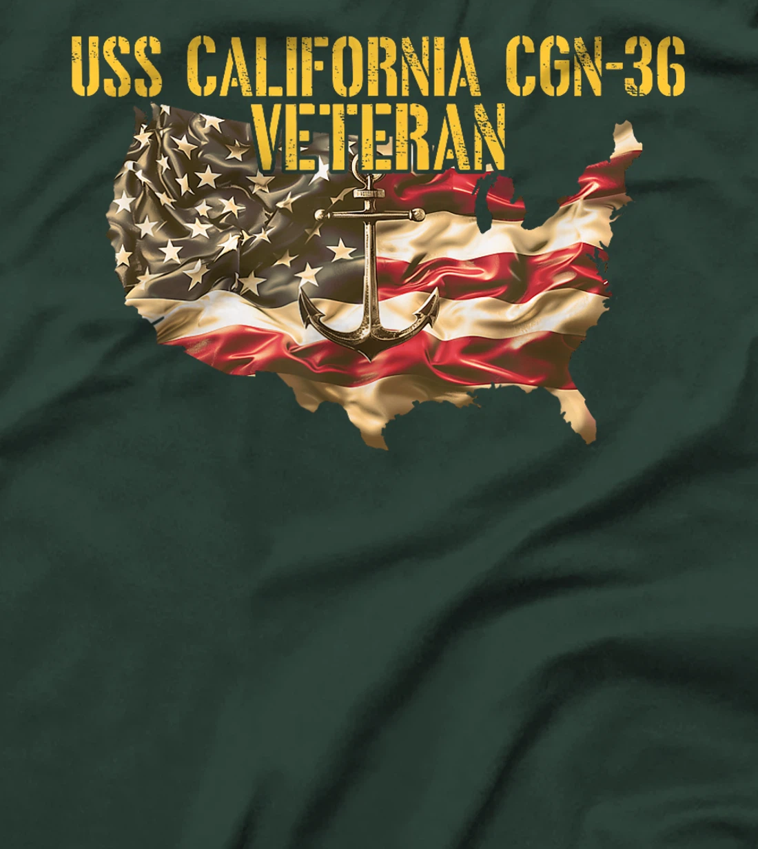 Vintage USS California CGN-36 Guided Missile Cruiser Veteran T-Shirt