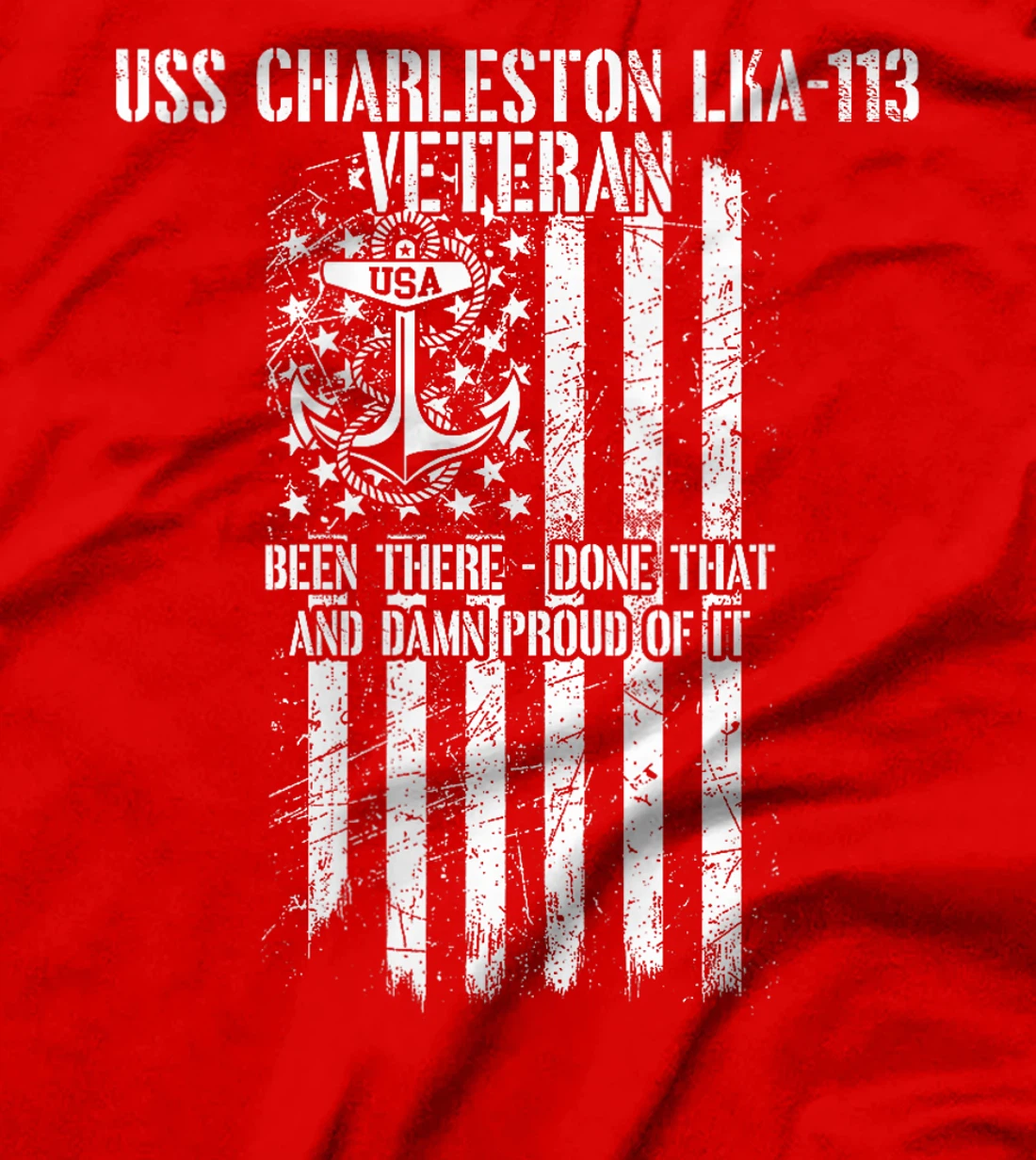 Womens USS Charleston LKA-113 Amphibious Cargo Ship Veteran T-Shirt