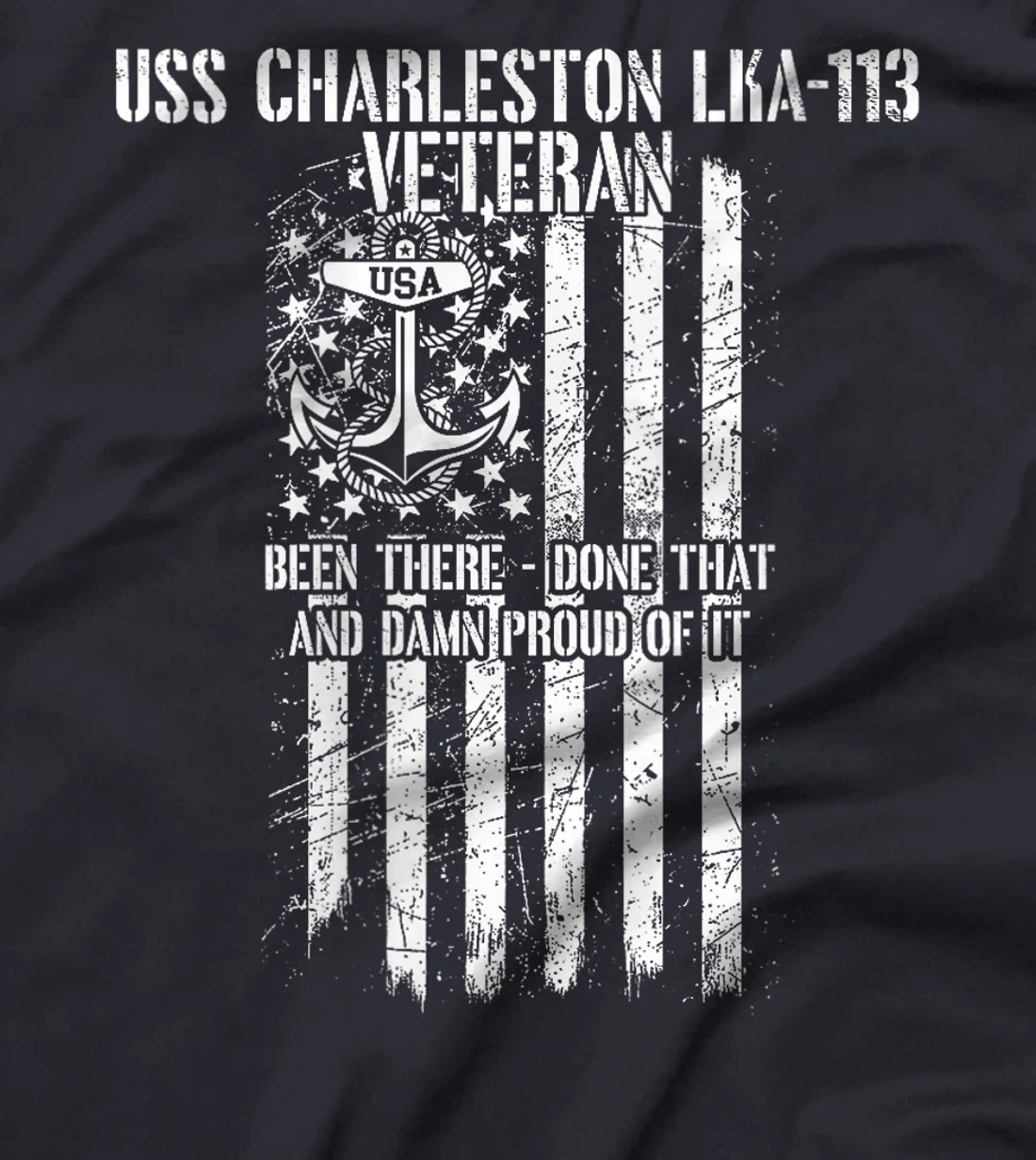 Womens USS Charleston LKA-113 Amphibious Cargo Ship Veteran T-Shirt
