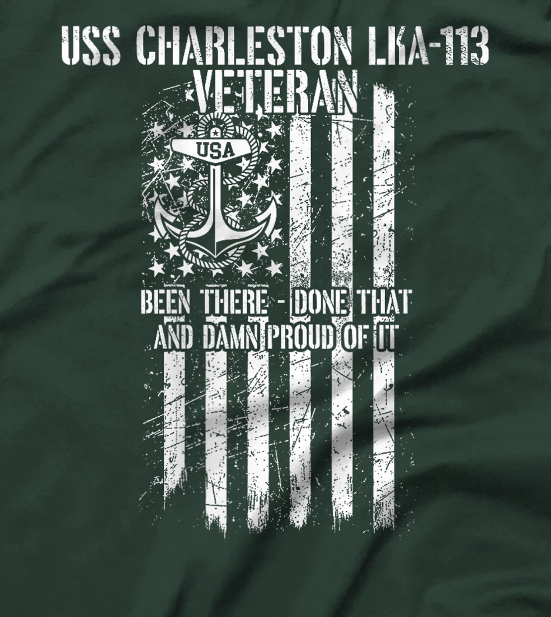 Womens USS Charleston LKA-113 Amphibious Cargo Ship Veteran T-Shirt