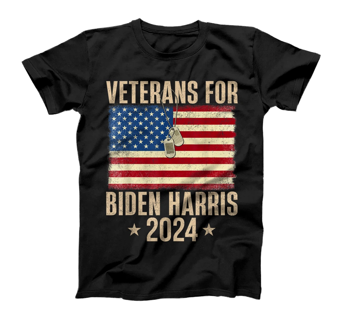Veterans American USA Flag Biden Harris 2024 Vintage Retro T-Shirt