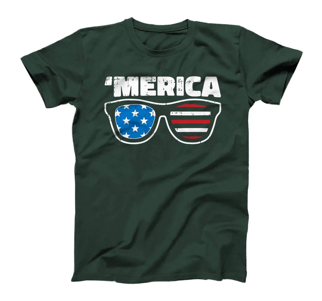 Merica 4th Of July Funny Stars And Stripe Patriotic Veteran Premium T-Shirt