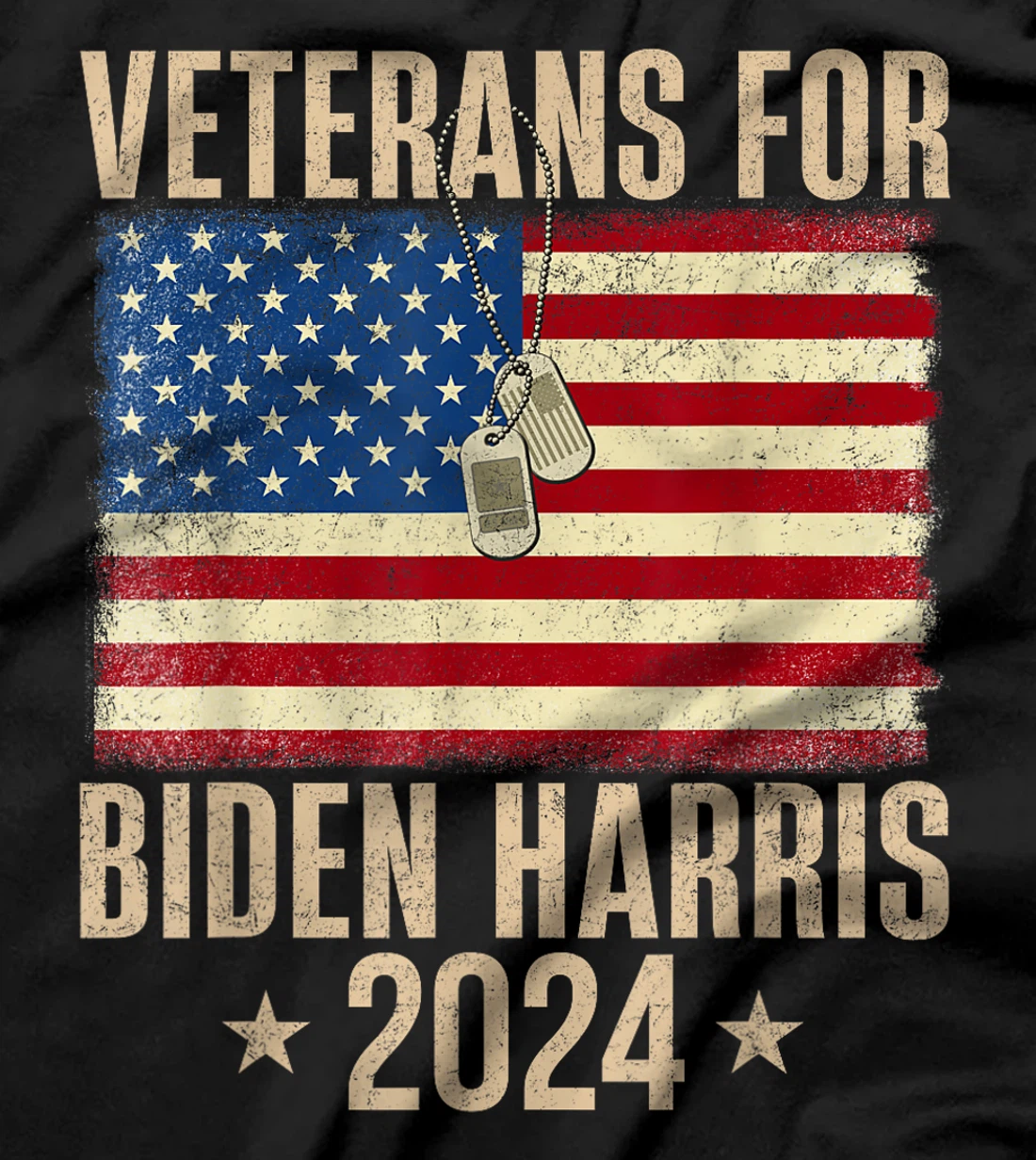 Veterans American USA Flag Biden Harris 2024 Vintage Retro T-Shirt