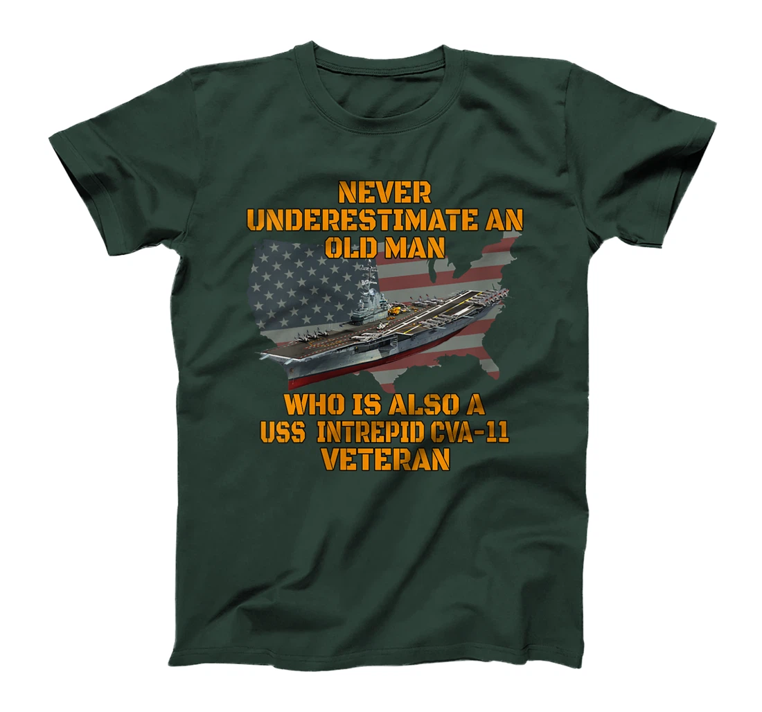 Veteran Day Aircraft Carrier Intrepid CVA-11 Warship Grandpa T-Shirt