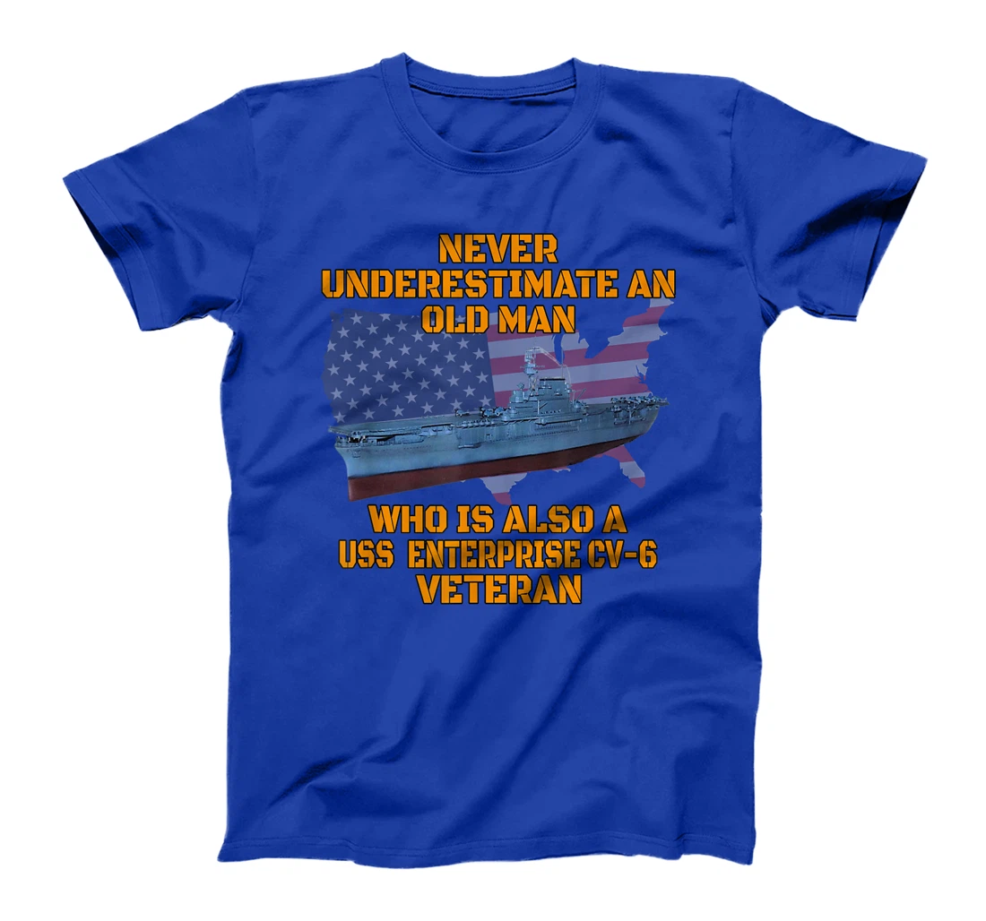 Veteran Day Aircraft Carrier Enterprise CV-6 Warship Grandpa T-Shirt