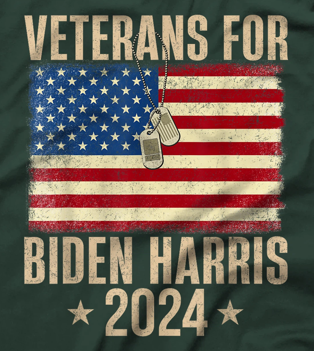Veterans American USA Flag Biden Harris 2024 Vintage Retro T-Shirt
