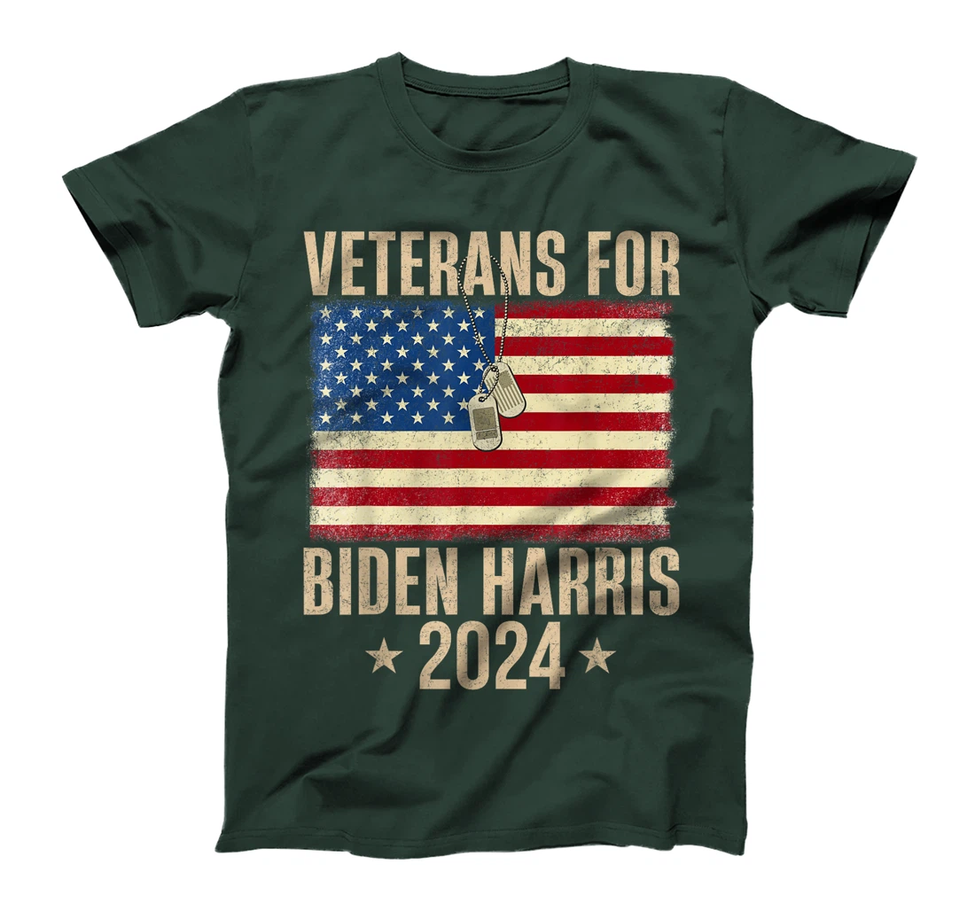 Veterans American USA Flag Biden Harris 2024 Vintage Retro T-Shirt