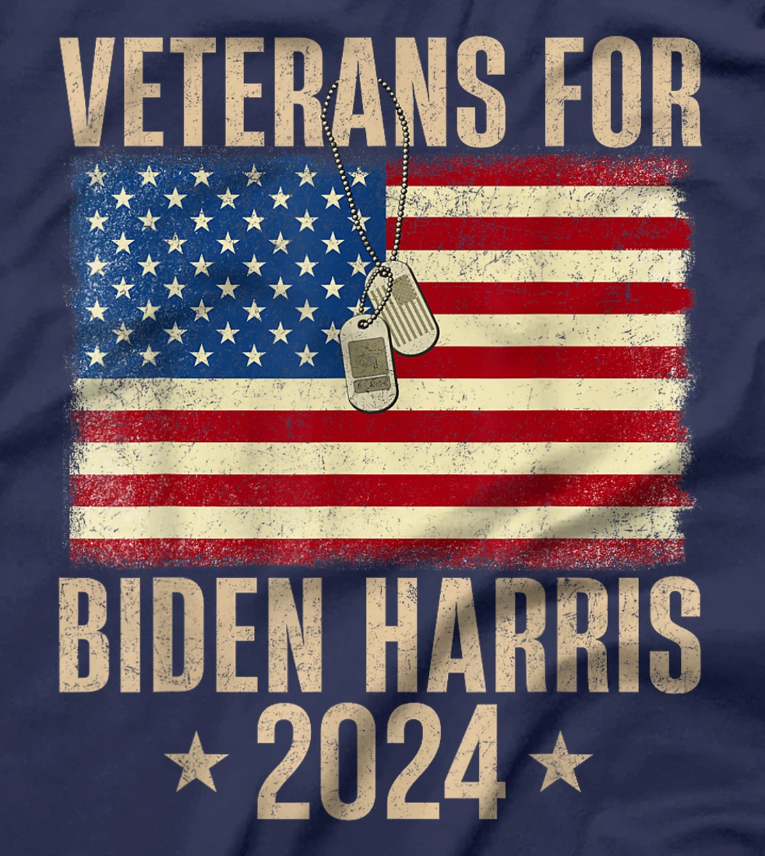 Veterans American USA Flag Biden Harris 2024 Vintage Retro T-Shirt