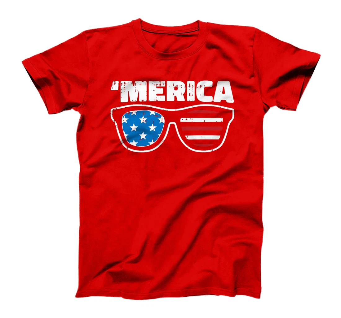 Merica 4th Of July Funny Stars And Stripe Patriotic Veteran Premium T-Shirt