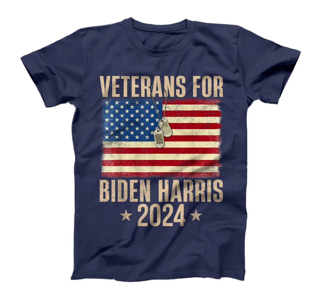 Veterans American USA Flag Biden Harris 2024 Vintage Retro T-Shirt