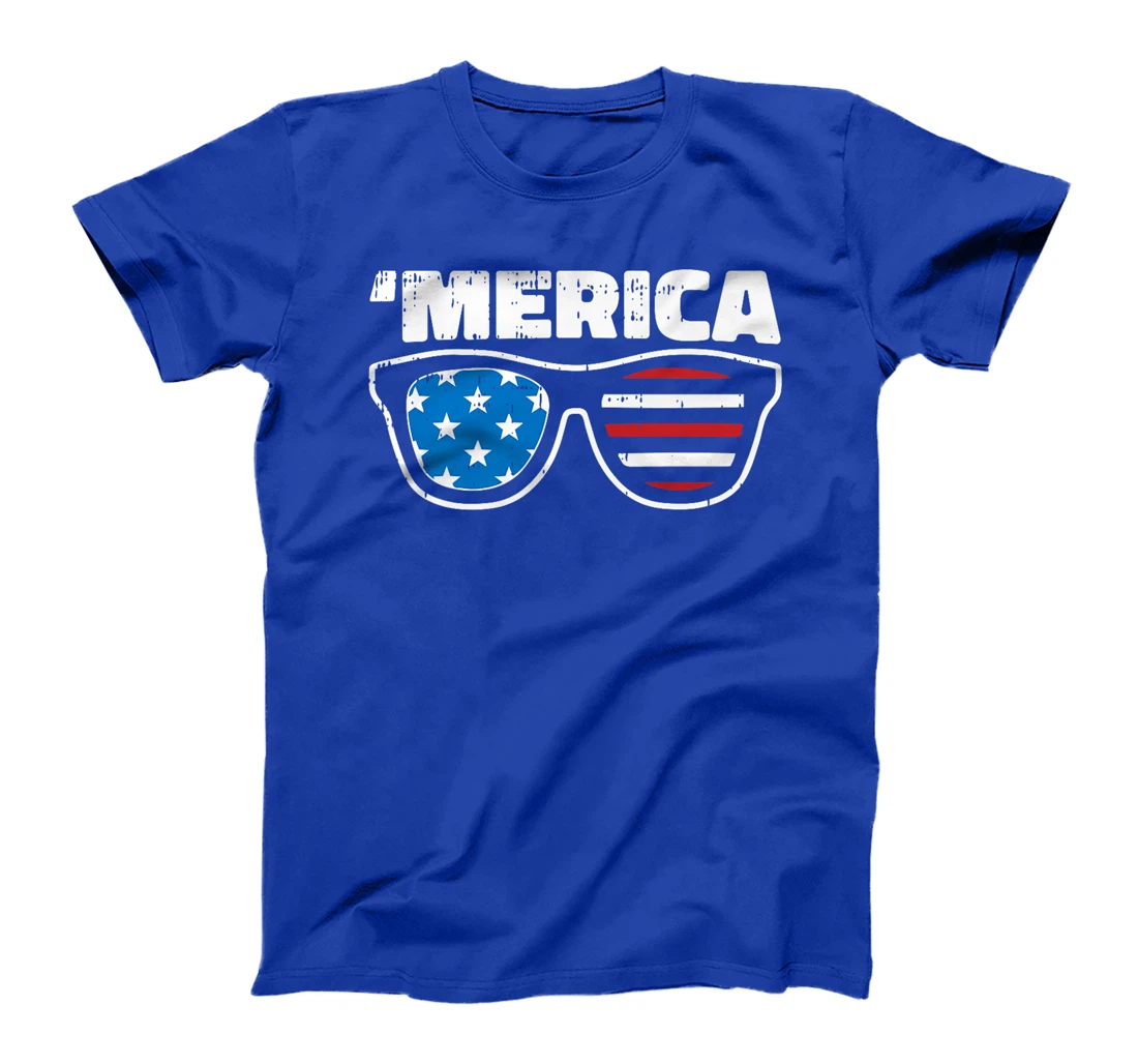 Merica 4th Of July Funny Stars And Stripe Patriotic Veteran Premium T-Shirt