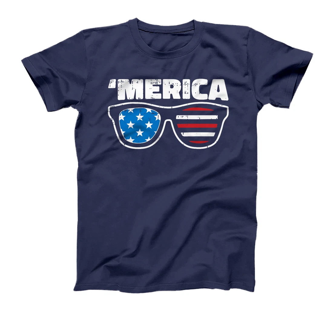 Merica 4th Of July Funny Stars And Stripe Patriotic Veteran Premium T-Shirt
