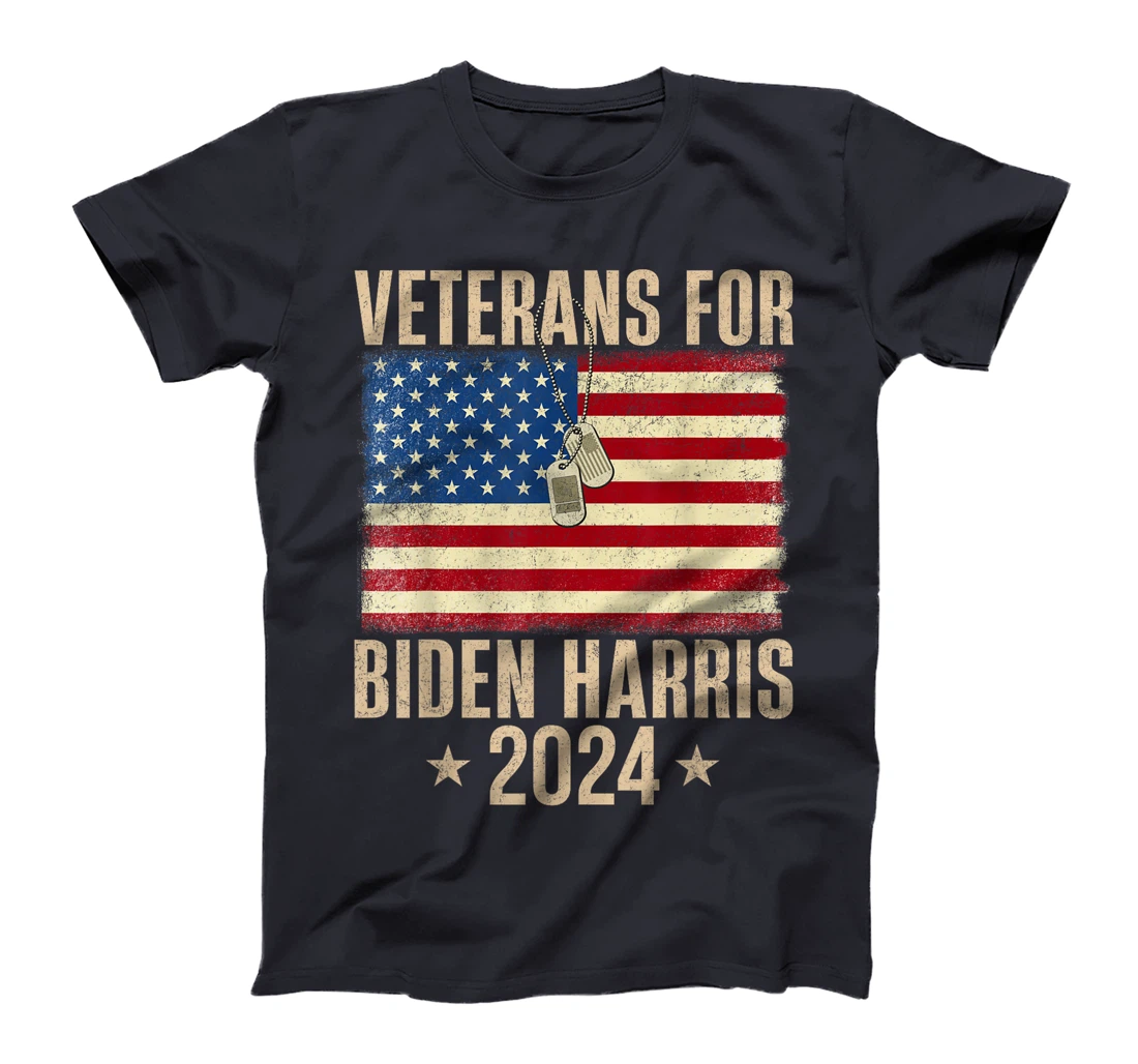 Veterans American USA Flag Biden Harris 2024 Vintage Retro T-Shirt