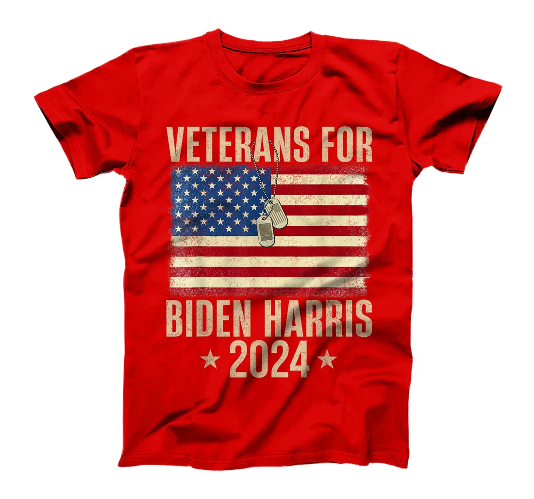 Veterans American USA Flag Biden Harris 2024 Vintage Retro T-Shirt