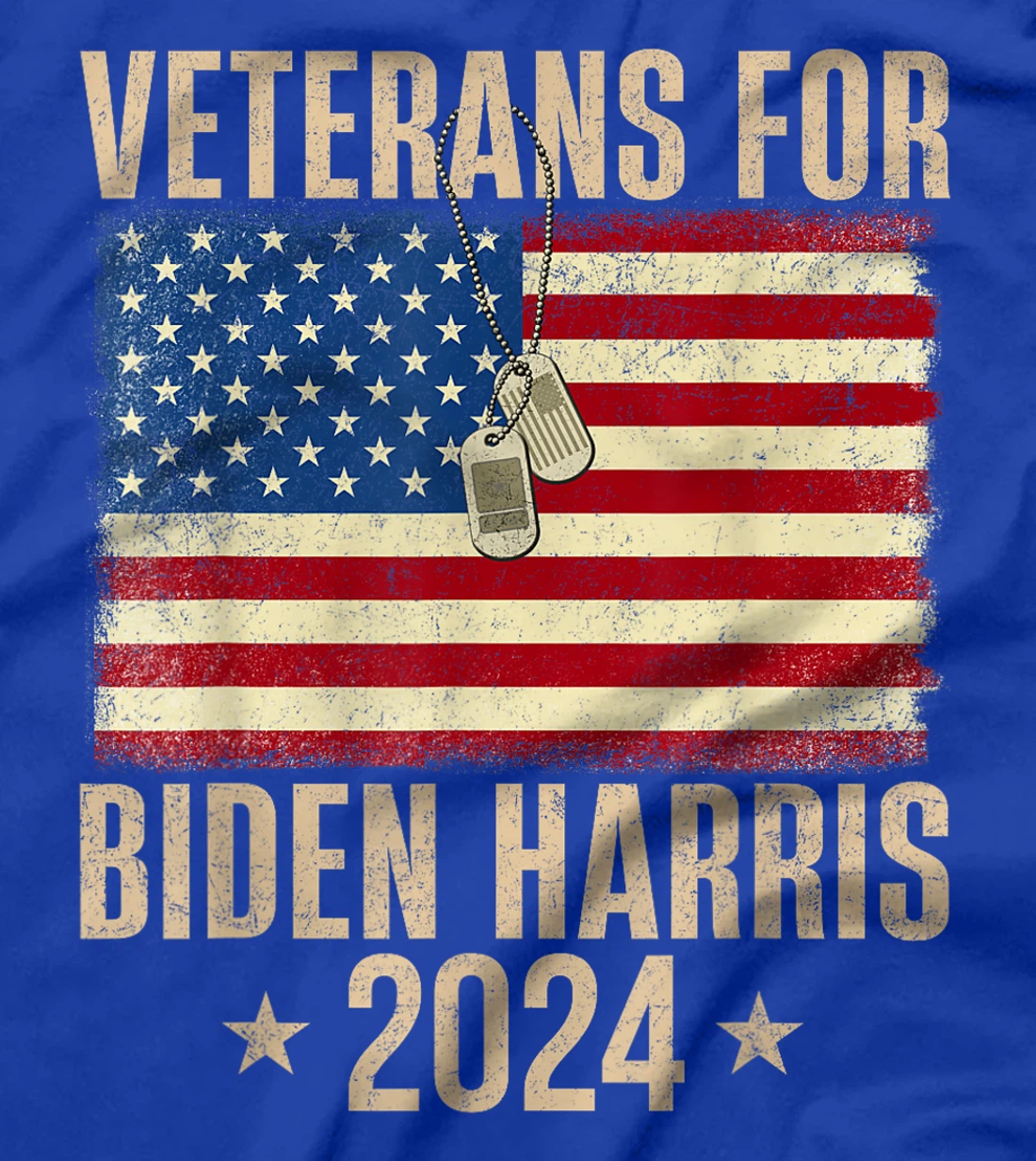 Veterans American USA Flag Biden Harris 2024 Vintage Retro T-Shirt