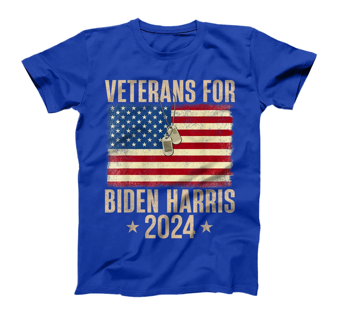 Veterans American USA Flag Biden Harris 2024 Vintage Retro T-Shirt