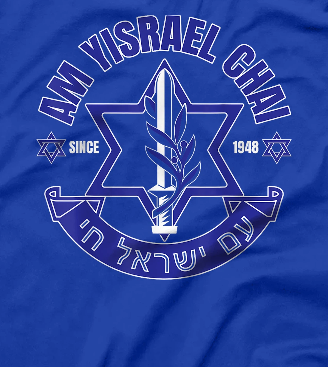 Am Yisrael Chai Israel 1948 Jewish Magen David Hebrew IDF T-Shirt