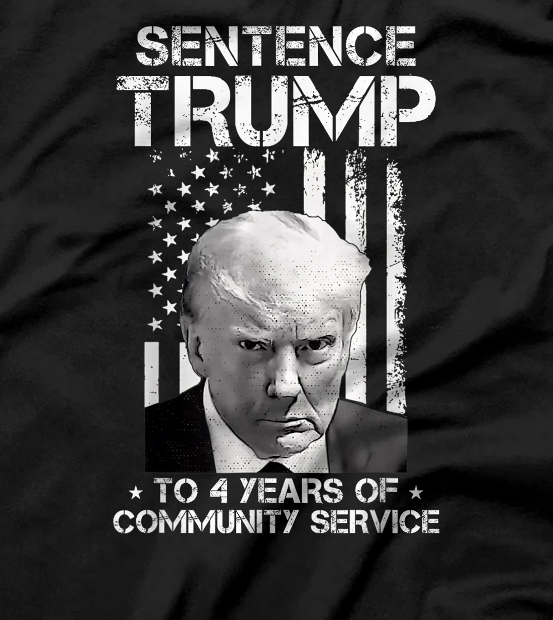 Sentence Trump to 4 Years of Community Service America Flag T-Shirt