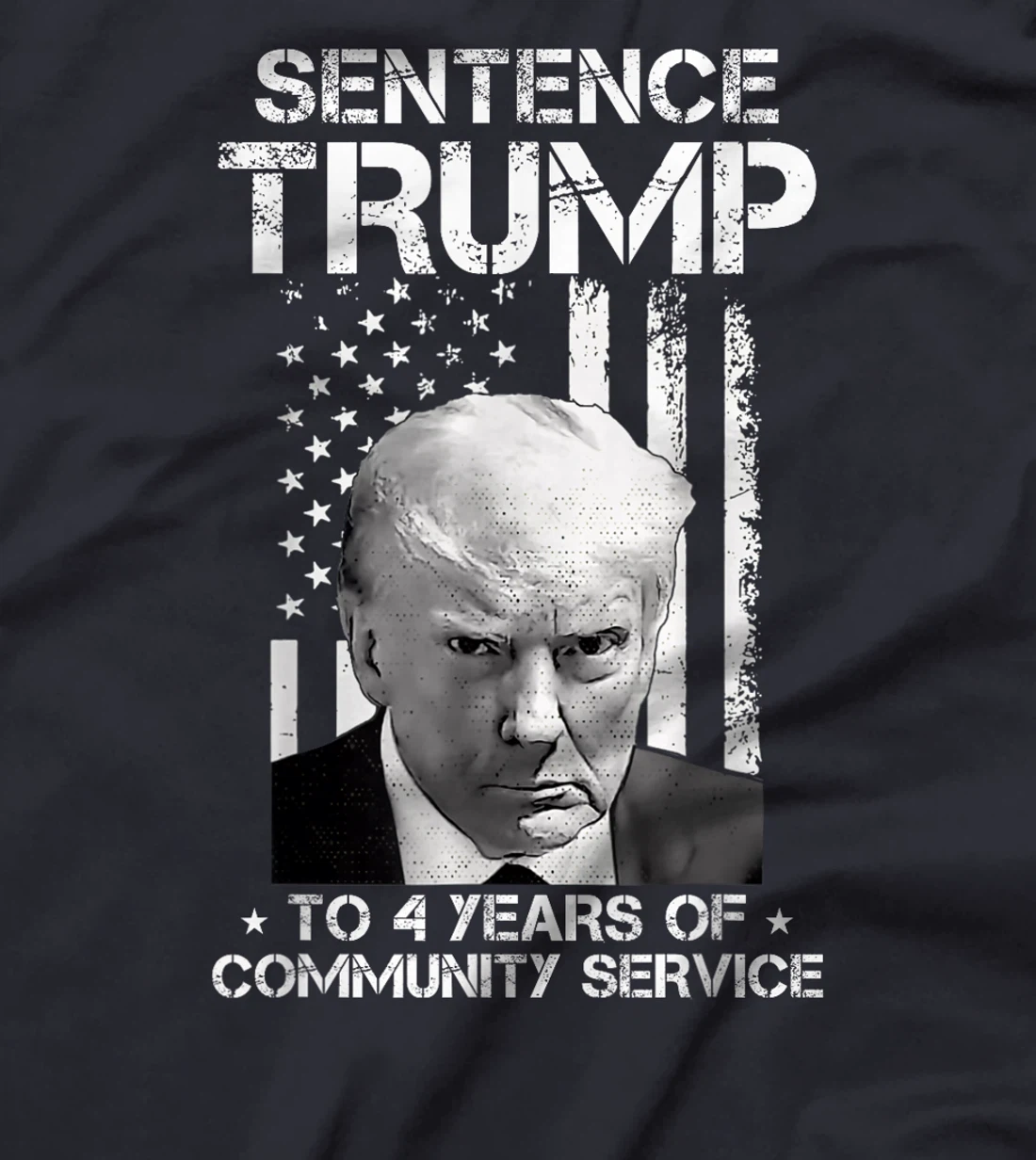 Sentence Trump to 4 Years of Community Service America Flag T-Shirt