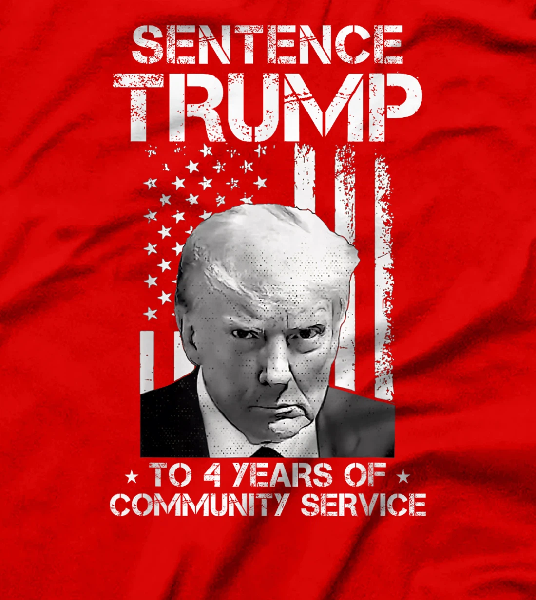 Sentence Trump to 4 Years of Community Service America Flag T-Shirt