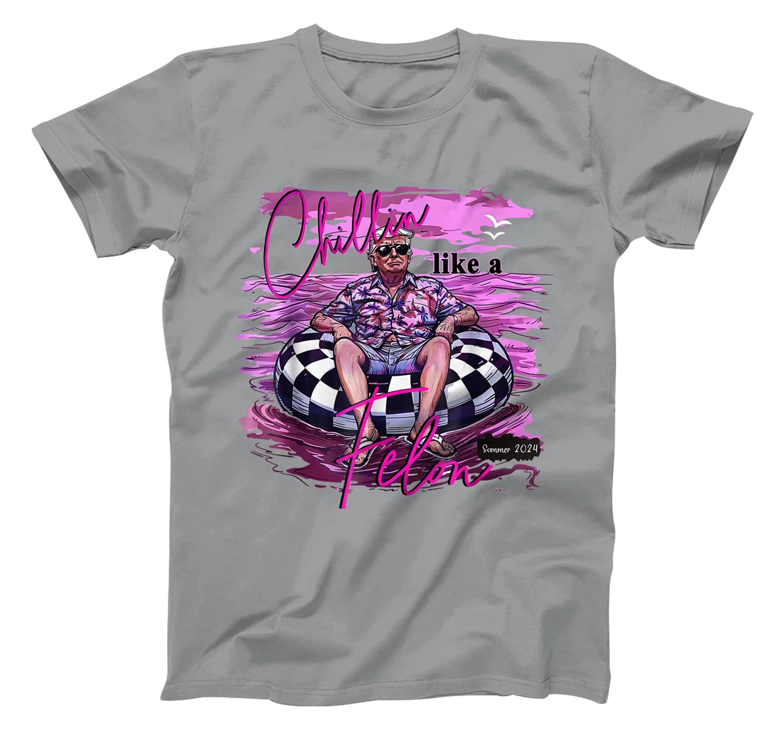 Chillin Like A Felon Retro Summer Pink Funny Trump 2024 T-Shirt